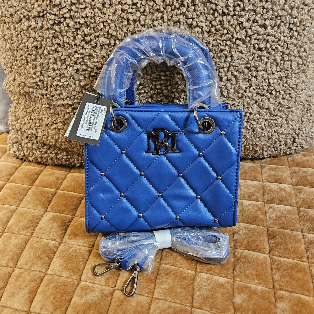Nwt Badgley Mischka Blue Quilted Handbag Crossbody Shoulder